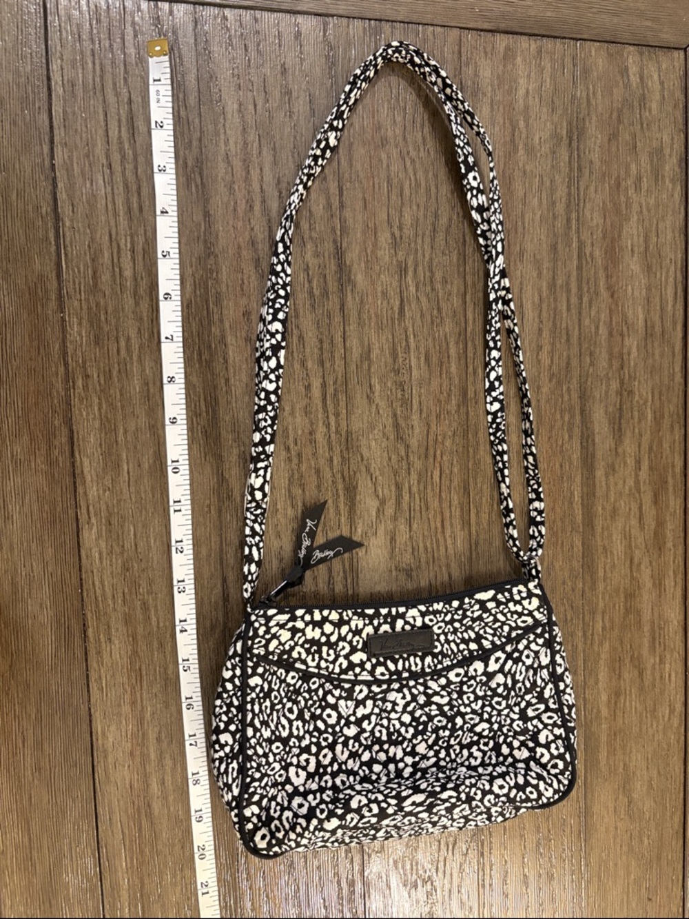 EUC [Vera Bradley] Little Crossbody in Black/White Camocat Shoulder Purse Bag - Picture 11 of 11